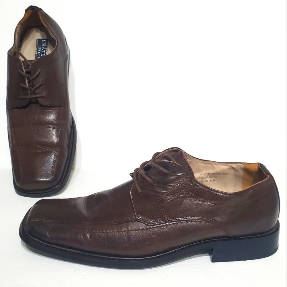 Fratelli Select Men's Lace Up Oxfords Brown Leather Dress Shoes Size 11